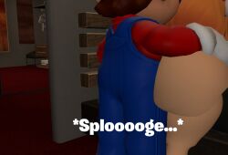 ass big_ass_(female) big_booty big_butt_(female) big_butt_cheeks brown_hair bubble_butt bubble_butt_(female) kaibernation mario meggy_spletzer smg4 text