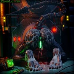 alien alien_(franchise) alien_girl anus barefoot cum feet female foot_fetish monster monster_girl pussy soles stuck stuck_in_vent thekidxeno xenomorph xenomorph_praetorian