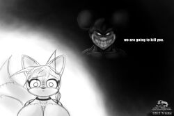 1boy 1boy1girl 1boy1girls 2_tails afraid big_breasts black_body black_fur breasts creepypasta fear fox garfieldreal12 greyscale imminent_death meme monochrome mouse mouse_ears muscular muscular_male naked naked_female plush plush_doll plushie public_domain remake rule_63 smile smiling smiling_at_partner suicide_mouse tail tails tails_doll tailsko tailsko_doll white_gloves white_skin wtah