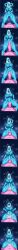 18_(artist) 1boy 1girl1boy 1girls blue_body cowgirl_position cum female pink_body