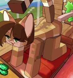 2d_animation all_fours anal anal_sex animated anthro bed breasts digital_media_(artwork) domestic_cat felid feline felis female frame_by_frame from_behind_position fucking_machine fur furniture hair helia_peppercats hi_res improvised_dildo improvised_sex_toy inside loop machine mammal microsoft minecraft minecraft_sheep_fucker mojang nude open_mouth penetration piston sex sex_toy short_playtime solo sticky_piston tail xbox_game_studios yellowparrottw