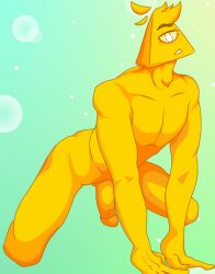 1_eye 1boy cinnamonroll69 cock dick gay jsab just_shapes_and_beats looking_at_viewer male male_only masculine masculine_male naked naked_male non-human non-human_head penis toony_face trinzle yellow_body yellow_skin