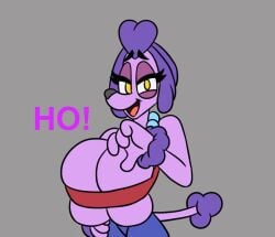 1girls 4_fingers animated anthro big_breasts breasts_bigger_than_head canine eyelashes female female_only flat_colors furry furry_only gif gray_background grey_background half_body hand_on_hip hand_up laugh laughing leggings loop looping_animation mascara meme necklace oc oho_noises original_character pearl_necklace penelope_(protagon) penelope_de_caniche poodle protagon purple_fur purple_skin sheepish_(series) smug smug_face strapless strapless_bra tail tail_tuft yellow_eyes