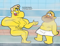 color homer_simpson human indoors male male_only multiple_males nude rainier_wolfcastle sitting tagme the_simpsons yaoi