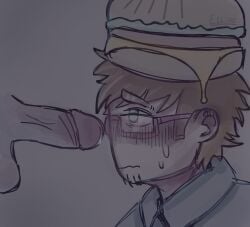 007n7 007n7_(forsaken) 2boys anonymous_male balls blush dick_in_face disembodied_penis elliot_t forsaken_(roblox) gay male nervous_face penis precum roblox roblox_game robloxian self_upload tagme