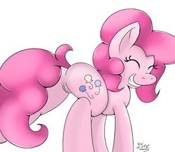 ass closed_eyes coldstorm cutie_mark earth_pony equine female female_only feral friendship_is_magic fur hair mammal my_little_pony nude pink_fur pink_hair pinkie_pie_(mlp) pony pussy smile solo tagme tail