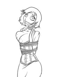 bioshock bioshock_infinite bondage bound elizabeth_comstock female gag monochrome mrmayhemm nipples solo tagme