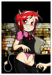 1girls carlos_webcomic demon_girl female giselle_(carlos_g) glasses lowroad pussy succubus the_smashing_adventures_of_the_bottomleys webcomic