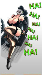 1girls areolae batman:_the_animated_series batman_(series) bra dc dc_comics dcau forced_smile garter_straps green_eyes green_hair hentai-da-tenshi imminent_death joker_venom laughing laughing_gas lingerie mercy_graves nipple_slip poisoned superman:_the_animated_series superman_(series) thick_thighs thighhighs wardrobe_malfunction