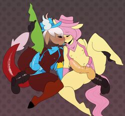 2018 4boys abstract_background anal androgynous anthro anthrofied big_penis canine_penis chimera cowboy_hat crossdressing discord_(mlp) disembodied_penis equine femboy fluttershy_(mlp) friendship_is_magic furry gay group_sex hooves horsecock interspecies kissing male male_only multiple_boys my_little_pony nipples orgy penis rule_63 somescrub straight_hair tail