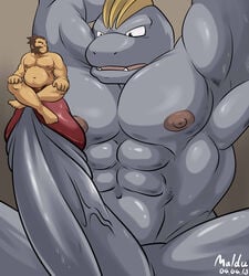 bara chubby chuck_(pokemon) giant huge_cock human machoke maldu male_only male_urethral_insertion monster muscular nude penis pokemon pokemon_(species) pokephilia size_difference tagme urethral_insertion