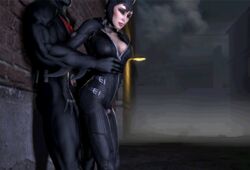 3d alley andreygovno animated batman batman:_arkham_city batman_(series) batman_(terry_mcginnis) batman_beyond black_hair bodysuit catwoman city cleavage closed_eyes dc dc_comics dcau female fog male mask night outercourse selina_kyle skin_tight source_filmmaker terry_mcginnis thigh_sex unzipped zipper