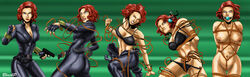 1girls avengers ball_gag black_bra black_panties black_widow_(marvel) blackprof blue_eyes bodysuit bondage bra breast_bondage breasts catsuit crotch_rope female female_only femsub gag highres human human_only kinbaku light-skinned_female light_skin marvel marvel_comics montage natasha_romanoff nipples nude panties red_hair restrained rope rope_bondage sequence short_hair solo solo_female stripped underwear