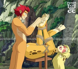 barefoot cheetara cheshirecaterling feet foot_fetish lion-o long_toenails soles thundercats thundercats_2011 tickling tickling_feet toes