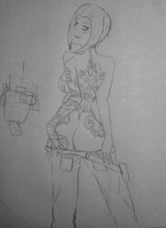 1girls ass blue_eyes blue_hair blue_lipstick bob_cut borderlands borderlands_2 butt eyeshadow maya_(borderlands) maya_the_siren medium_hair pale-skinned_female petite presenting_ass pronny silver_eyes siren_(borderlands) sketch skinny tagme tattoo