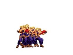 1girls animated blonde_hair_female blue_mary breasts exposed_breasts fatal_fury fighting_stance king_of_fighters pixel_art tagme transparent_background wardrobe_malfunction