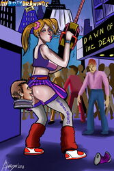 ass cheerleader cunnilingus female human juliet_starling lollipop lollipop_chainsaw male nick_carlyle straight tagme