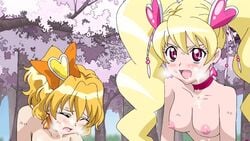 bow cum cure_peach cure_pine fresh_pretty_cure inori_yamabuki magical_girl momozono_love mugen_(artist) precure pretty_cure small_breasts tagme