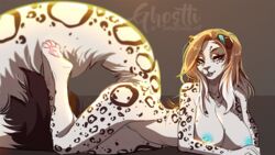 anthro breasts feline female ghostli looking_at_viewer makeup mammal nipples nude pussy smile solo watermark wide_hips