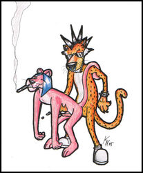 cheetos chester_cheetah mascot omfg_(artist) pink_panther pink_panther_(series) yaoi