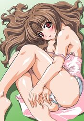 ass brown_hair female ichigo_morino long_hair looking_at_viewer masturbation onegai_teacher red_eyes tagme