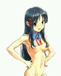 2chan blue_eyes blue_hair long_hair nude os-tan solo xp-tan