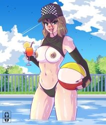 breasts brown_hair fortnite gray_eyes iisfernado veronika_(fortnite)