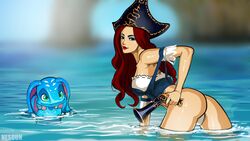 fizz_(lol) league_of_legends miss_fortune nesoun pirate presenting riot_games