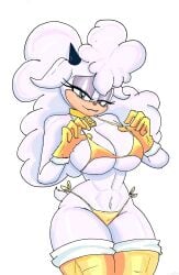 abs big_ass big_breasts big_butt bikini blush gloves lanolin_the_sheep looking_at_viewer sayuraa sayuraa101 sayuraa101_(artist) sayuraansfw sethwijez sonic_(series) sonic_the_hedgehog_(comics) sonic_the_hedgehog_(idw) sonic_the_hedgehog_(series) swimsuit swimwear teasing teasing_viewer