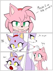 absurd_res accessory amy_rose areola blaze_the_cat duo female female/female forehead_gem fur green_eyes hair headband hi_res hikaridraws implied_cunnilingus pink_body pink_fur ponytail purple_body purple_fur red_areola red_headband sega small_breasts sonic_(series) sonic_the_hedgehog_(series) yellow_eyes yuri