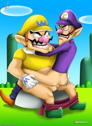 bbmbbf boner buggery color erection male male_only mario_(series) multiple_boys nintendo palcomix rear_deliveries super_mario_bros. waluigi wario yaoi