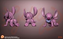 3d_(artwork) alien angel_(lilo_and_stitch) anthro anthro_only disney female feral gibly humanoid lilo_and_stitch solo