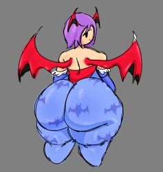 1girls armwear ass ass_bigger_than_head ass_focus big_ass bottom_heavy capcom clothing darkstalkers female female_focus female_only from_behind huge_ass leggings leotard lilith_aensland looking_back puhf purple_hair short_hair smile solo solo_female solo_focus succubus thick thick_ass thick_thighs wings