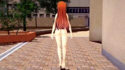 1girls 3d atlus casual casual_nudity completely_naked completely_nude confidently_naked exhibitionism exhibitionist eyewear female human naked nude pale_skin persona persona_5 public public_indecency public_nudity retropunch sakura_futaba streaking uncensored