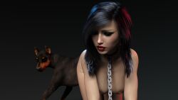 3d breeding canine doggy_style domestic_dog female_on_feral female_penetrated human_on_feral interspecies looking_pleasured nipples sex wyllscarlett zoophilia