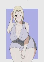 1girls absurd_res big_breasts bottomless bottomless_female breasts facing_viewer female female_focus female_only front_view high_resolution huge_breasts kimono large_breasts legs_together mature mature_female mature_woman narrow_shoulders naruto naruto_(series) naruto_shippuden no_pants partially_clothed plump sagging_balls smile solo thick_thighs thighs tsunade very_high_resolution voluptuous wide_hips xflameflmae