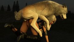 3d breeding canine female_on_feral female_penetrated human_on_feral interspecies looking_pleasured penis pussy sex wolf wyllscarlett zoophilia