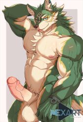 abs anthro balls canid canine canis genitals hi_res link looking_at_viewer male male_only mammal muscular muscular_anthro muscular_male nintendo nipples nude pecs penis pose solo the_legend_of_zelda tongue tongue_out twilight_princess wolf wolf_link zex