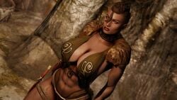 1girls 3d big_breasts boobs braided_hair breasts brown_hair curvaceous curvy female female_focus female_only gigantic_breasts hazel_eyes huge_breasts large_breasts massive_breasts redguard skyrim tagme the_elder_scrolls