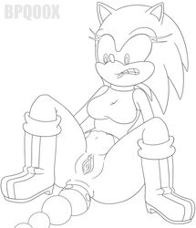 bpq00x female female_only fur furry hedgehog monochrome rule_63 solo sonic_(series) sonic_the_hedgehog vulva