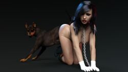 3d breeding canine doggy_style domestic_dog female_on_feral female_penetrated human_on_feral interspecies knotting_position looking_pleasured nipples sex wyllscarlett zoophilia