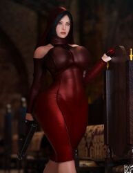 1girls 3d ada_wong ada_wong_(adriana) asian asian_female ass big_ass big_breasts black_hair breasts female female_only high_resolution large_ass large_breasts nun resident_evil resident_evil_4 resident_evil_4_remake rude_frog short_hair solo very_high_resolution water