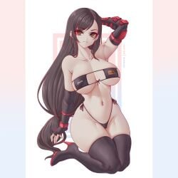 1girls bikini black_bikini black_hair breasts eyepatch_bikini female final_fantasy final_fantasy_vii final_fantasy_vii_remake hi_res hips huge_breasts light-skinned_female light_skin long_hair melowh pornhub pornhub_bra thick_thighs thighs tifa_lockhart uncensored wide_hips