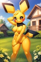 ai_generated anthro breasts furry gobabsnow pichu pokémon_(species) pokemon pussy