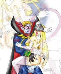 1boy 1girls angewomon blonde_hair digimon digimon_(species) female female_focus long_hair male midori-chan-mi-chan open_mouth sex solo_focus straight tagme tongue_out vamdemon