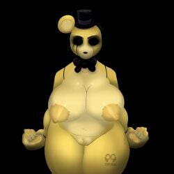 anthro big_breasts female female_only five_nights_at_freddy's golden_freddy_(fnaf) rule_63 thick_thighs zhenai