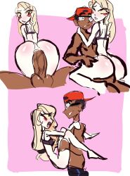 1boy 1girls ambiguous_penetration anal ass black_hair blonde_hair blush bra charlie_morningstar_(hazbin_hotel) chocolate_and_vanilla colored dark-skinned_male demon_girl dreams_come_true drupeneassot duo enjoying hand_on_butt happy_male hazbin_hotel human_on_humanoid humanoid interracial looking_at_partner love nerdy oddly_wholesome pants_down reverse_cowgirl_position rosy_cheeks shiny_ass sitting_on_lap sitting_on_penis verbalase_(youtuber) youtube youtuber