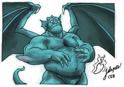 big_belly body_hair broadway_(gargoyles) chest_hair chubby disney gargoyles male male_only nipples pecs pubic_hair