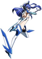 blue_eyes blue_hair color female kazanari_tsubasa pose senki_zesshou_symphogear small_breasts solo sword weapon