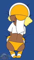 ass bed cute dark_skin femboy hamonikafe hamonikafe_(character) tagme